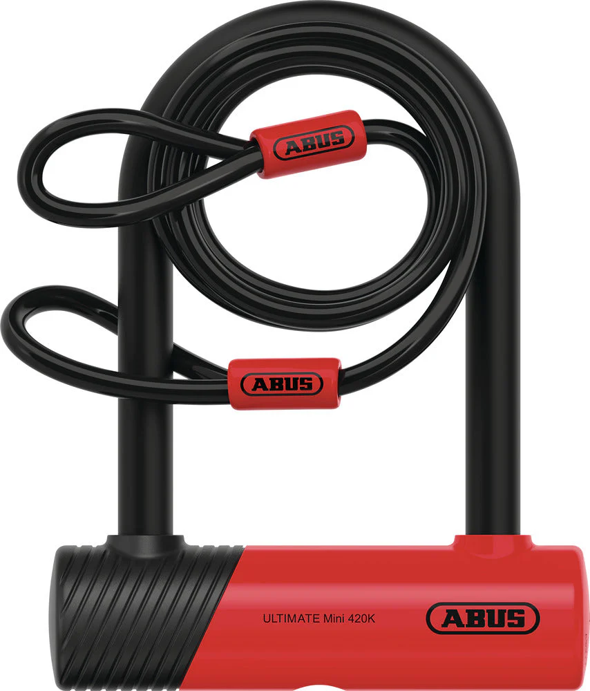 ABUS 420K/150HB140 Ultimate Mini Bügelschloss rot + Halter USH