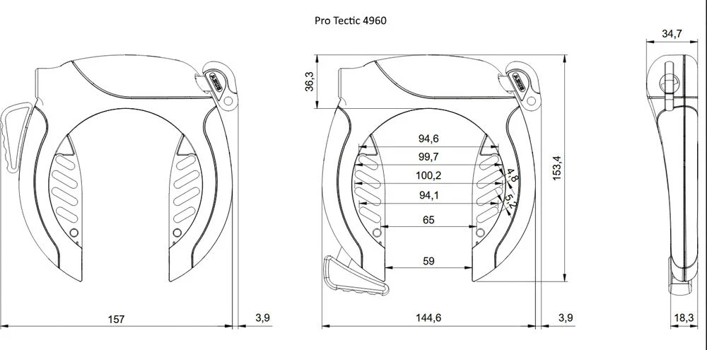 ABUS Pro Tectic 4960 NR Rahmenschloss schwarz - Image 3