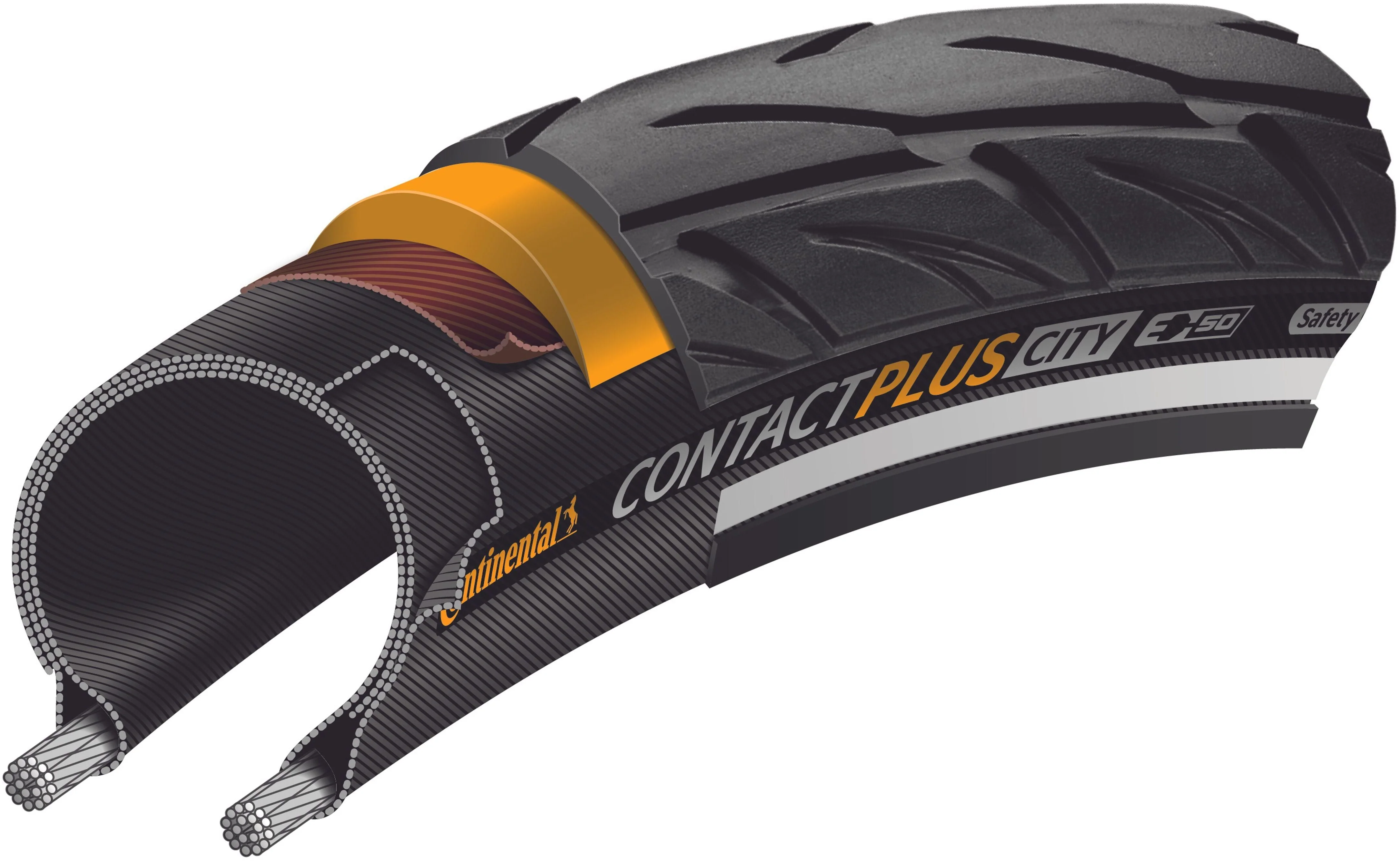 Continental Contact Plus City E-50 Drahtreifen 27.5x2.20" Reflex - Image 3