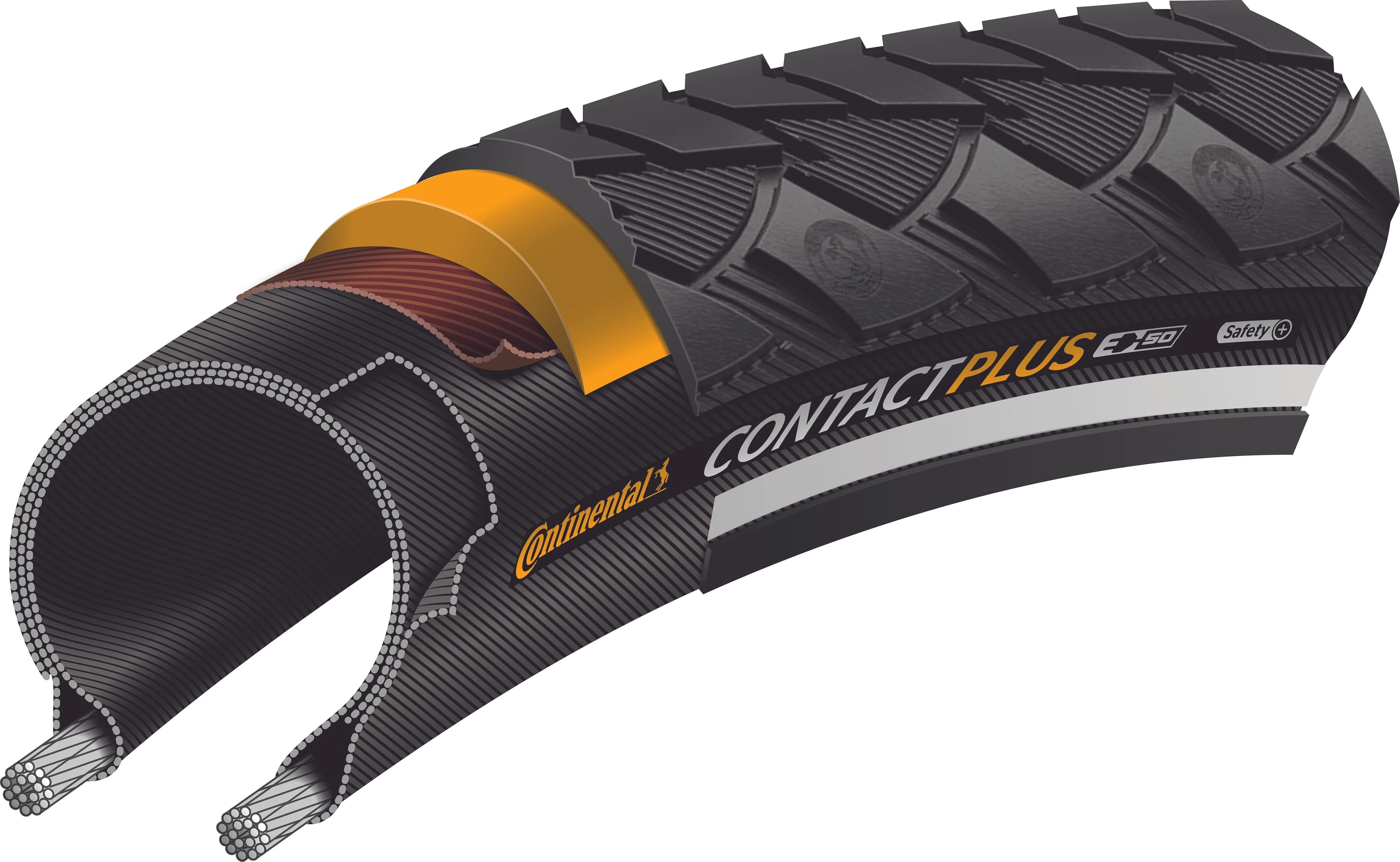 Continental Contact Plus Drahtreifen 26x1.75" SafetyPlus Breaker Reflex - Image 3