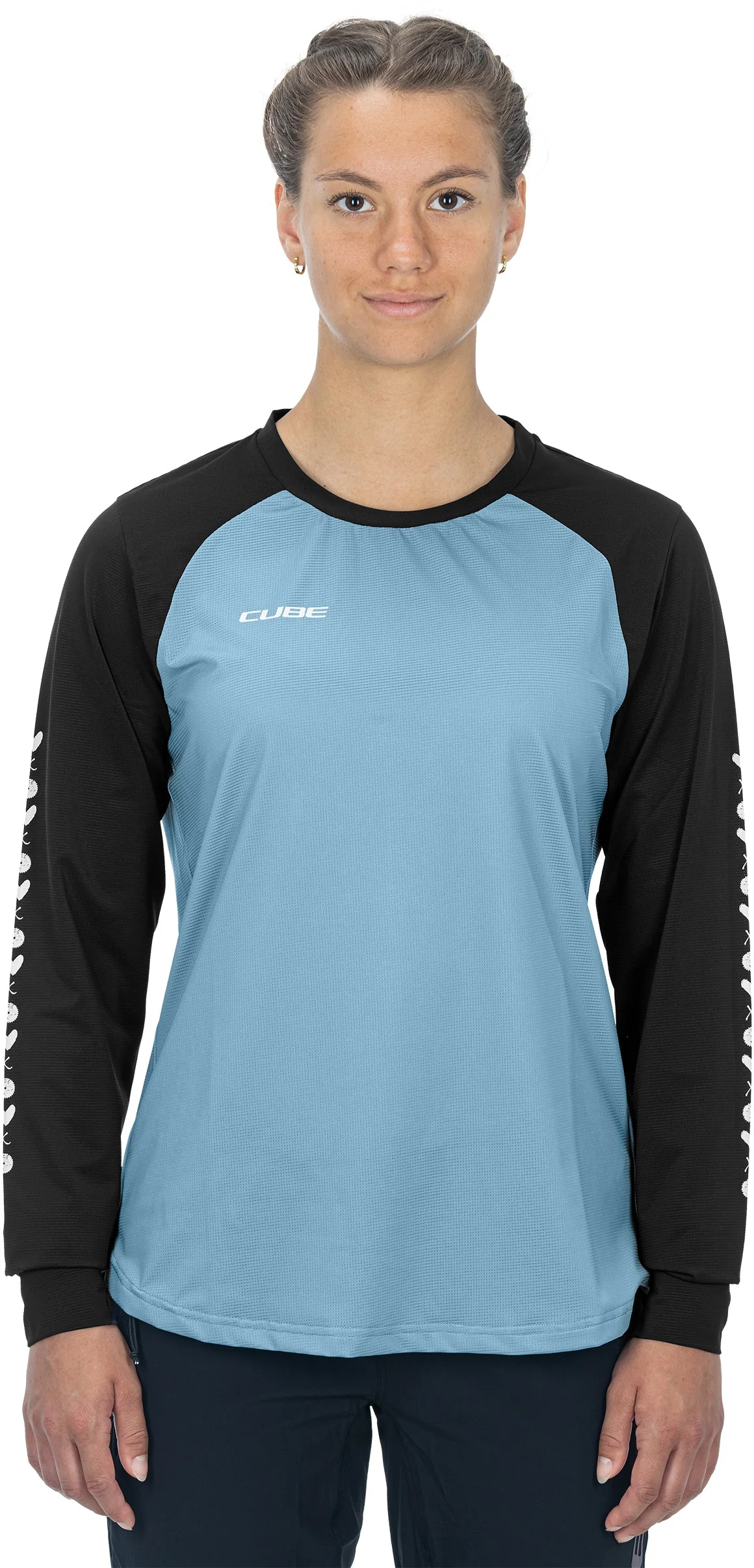 CUBE ATX WS Rundhalstrikot langarm blue´n´black - Image 2