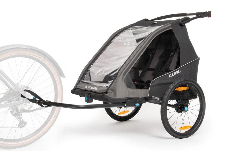 Cube Kinder Fahrradanhänger Double PURE black, grey - Image 8