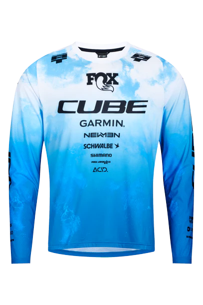 Cube MTB Trikot X Actionteam langarm topas blue