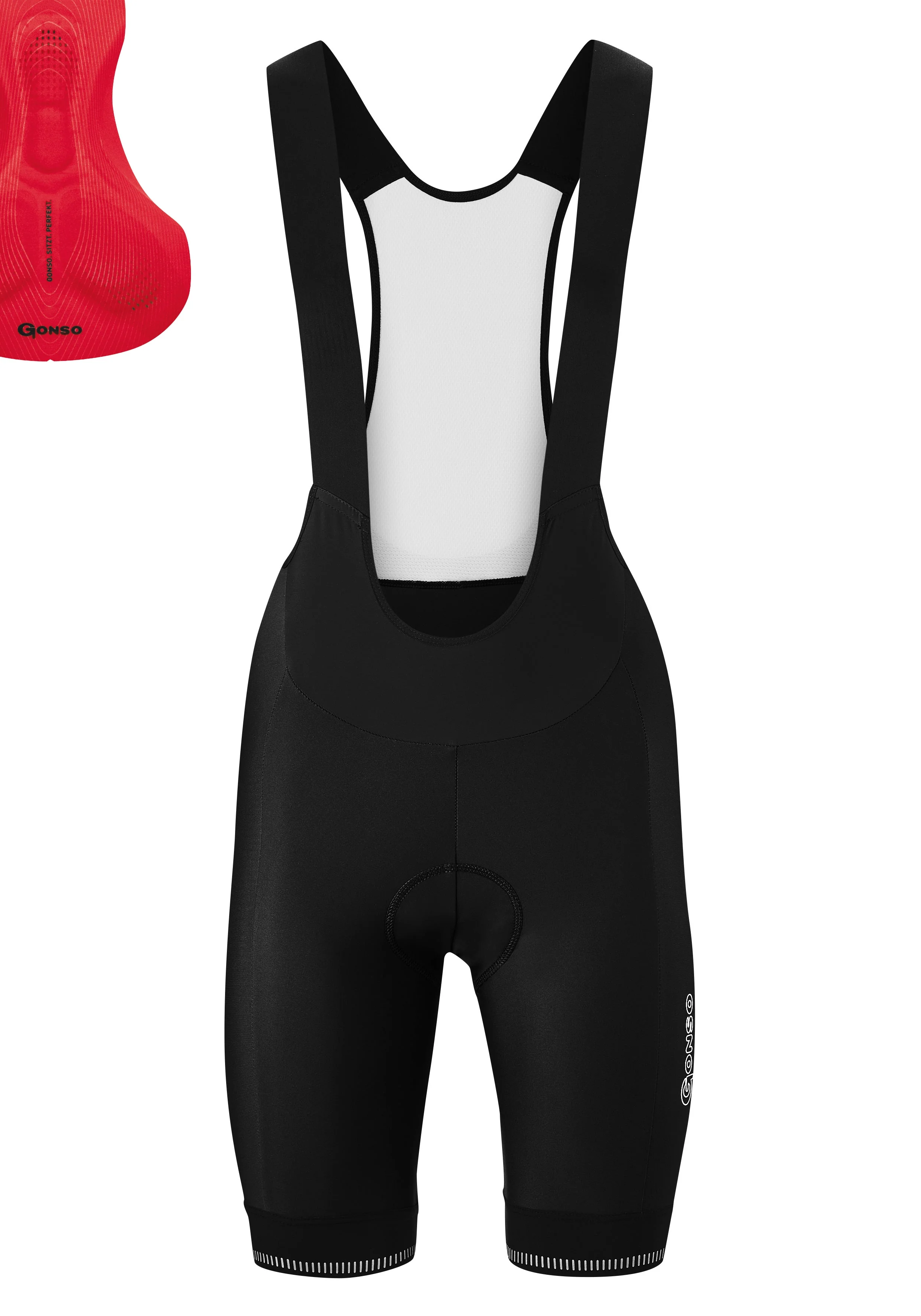 Gonso SITIVO Red Bib-Short Damen black/fire