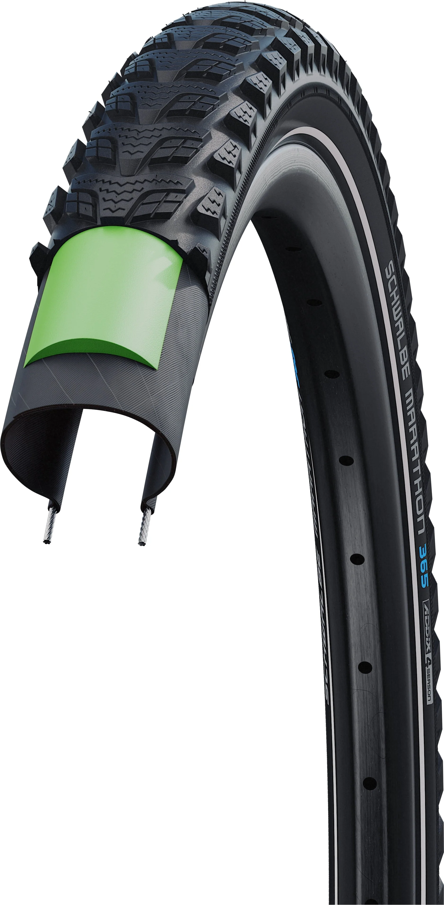 Schwalbe Marathon 365 Performance Drahtreifen 28x1.50" GreenGuard Reflex schwarz - Image 3