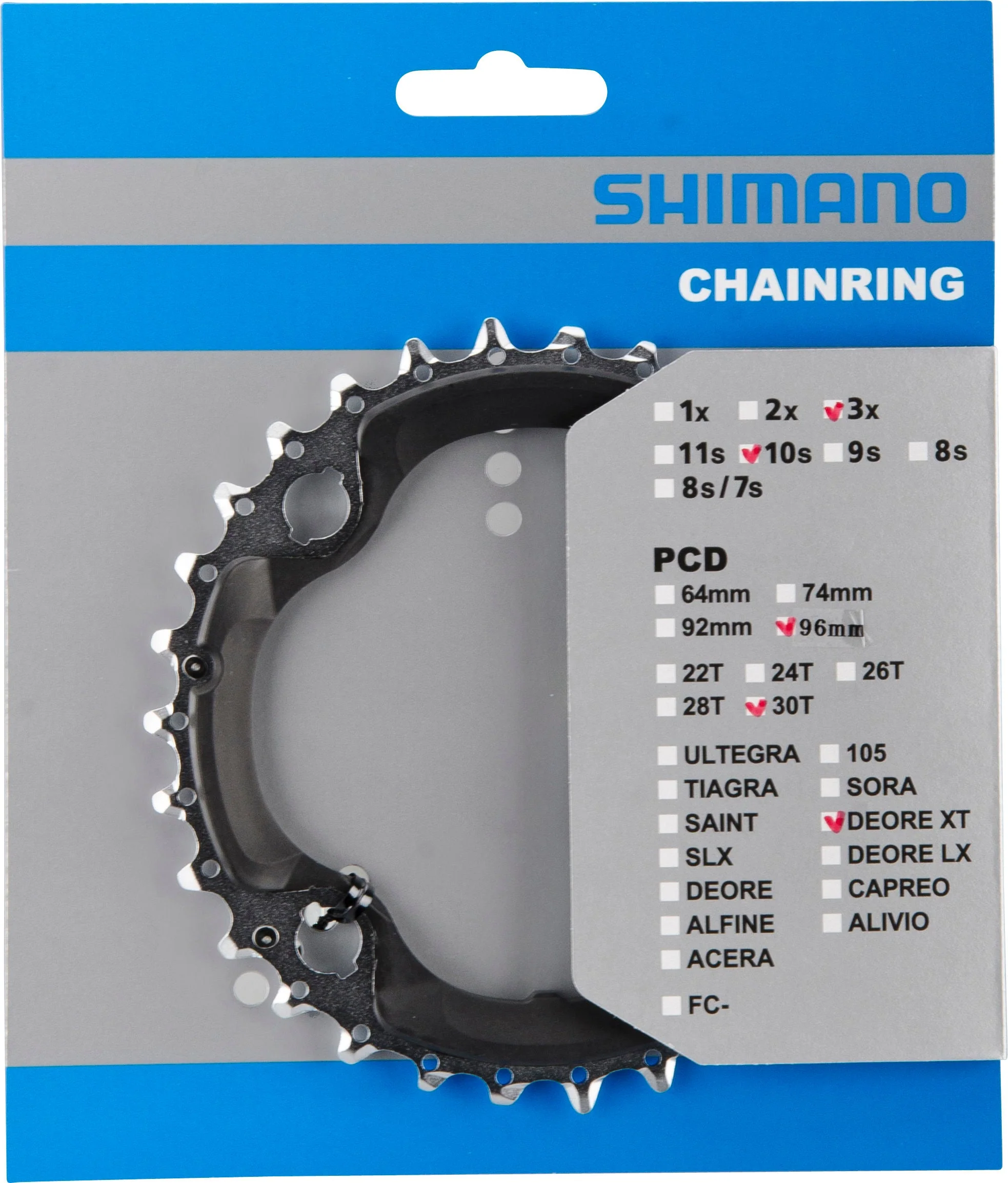 Shimano Deore XT FC-M782 Kettenblatt 96 BCD schwarz - Image 3