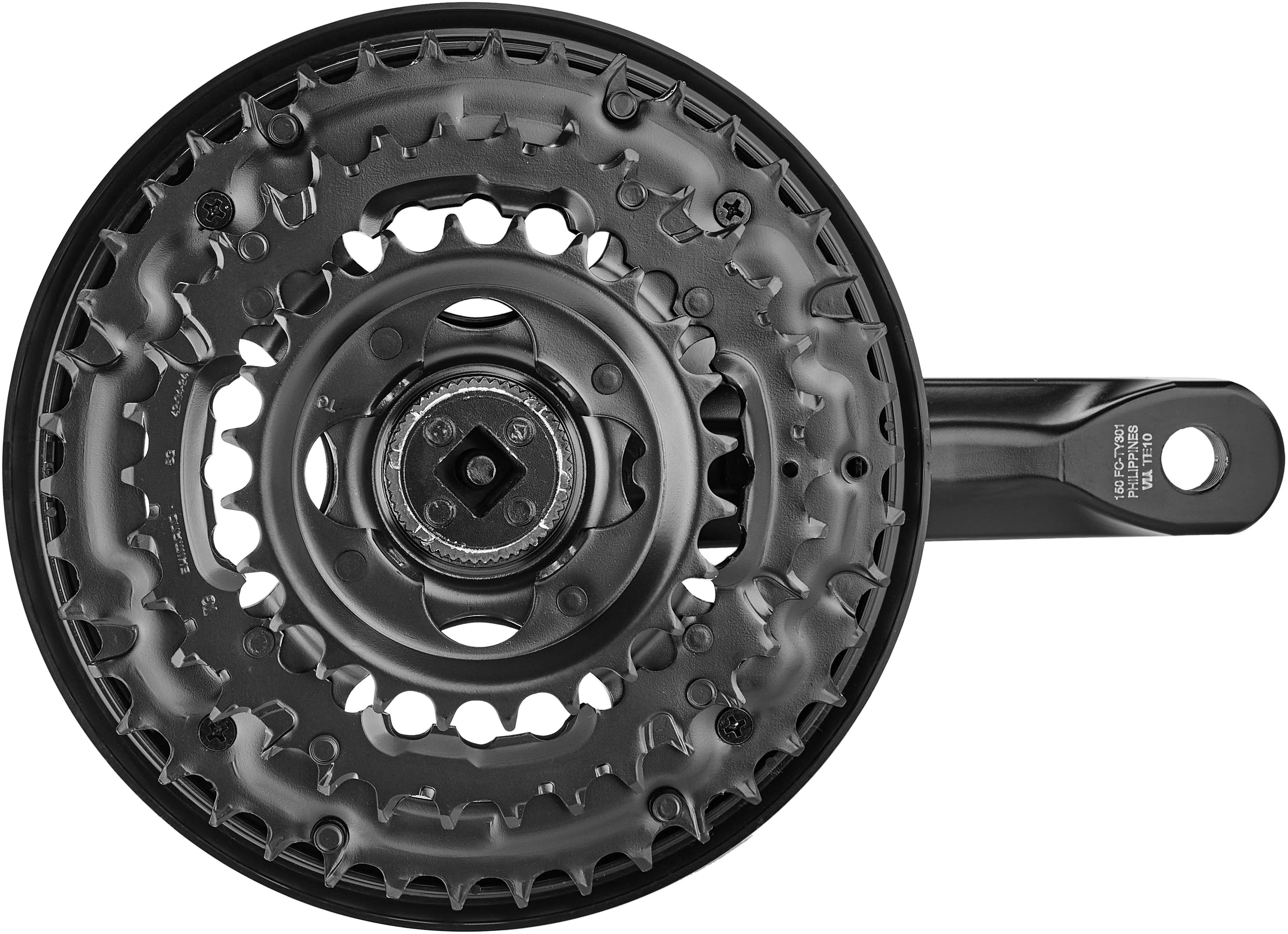 Shimano FC-TY301 Kurbelgarnitur Vierkant 6/7/8-fach 42/34/24 Zähne schwarz - Image 2
