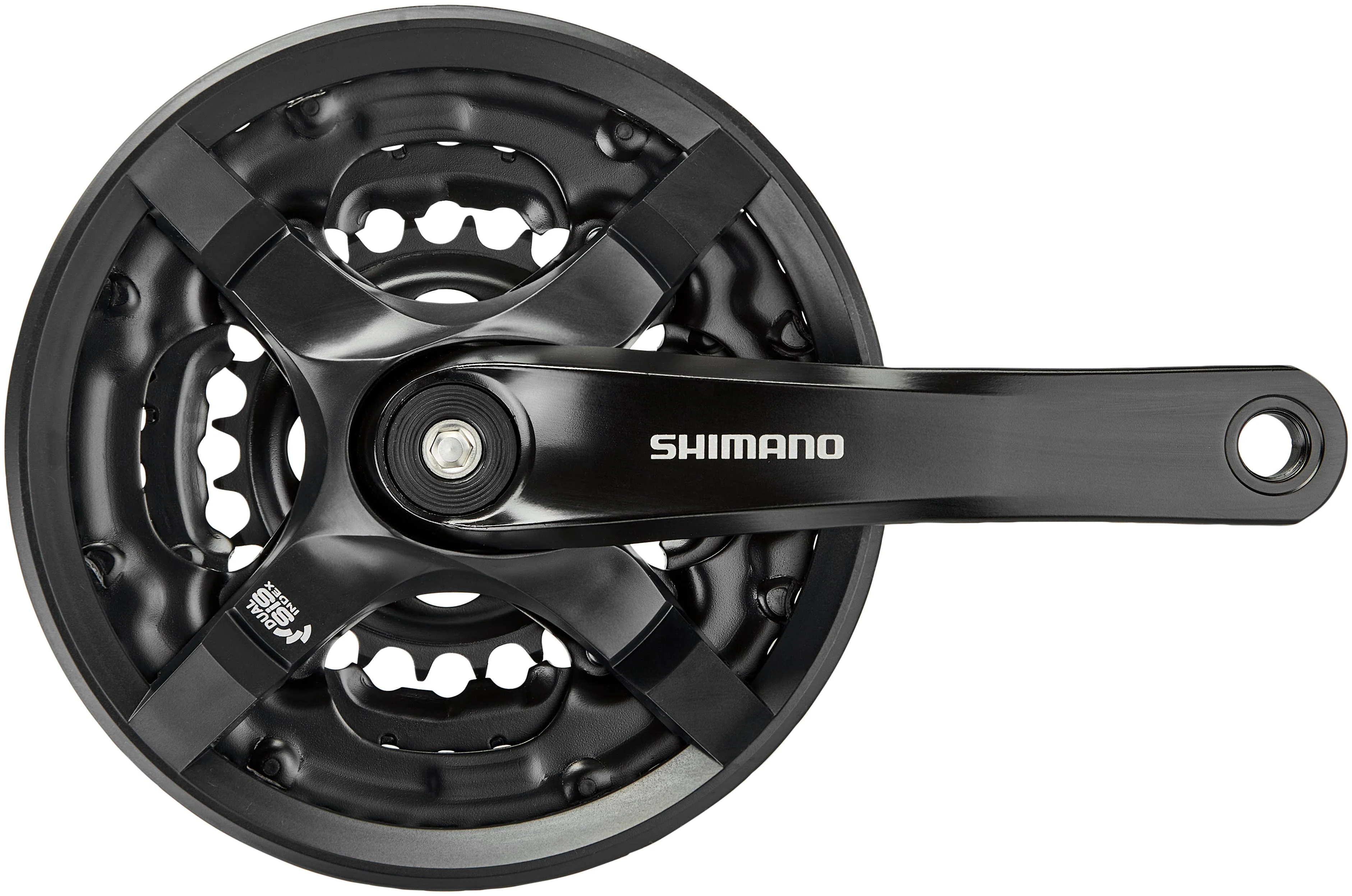 Shimano FC-TY501 Kurbelgarnitur 6/7/8-fach 42-34-24 Zähne mit Kettenschutzring schwarz - Image 5