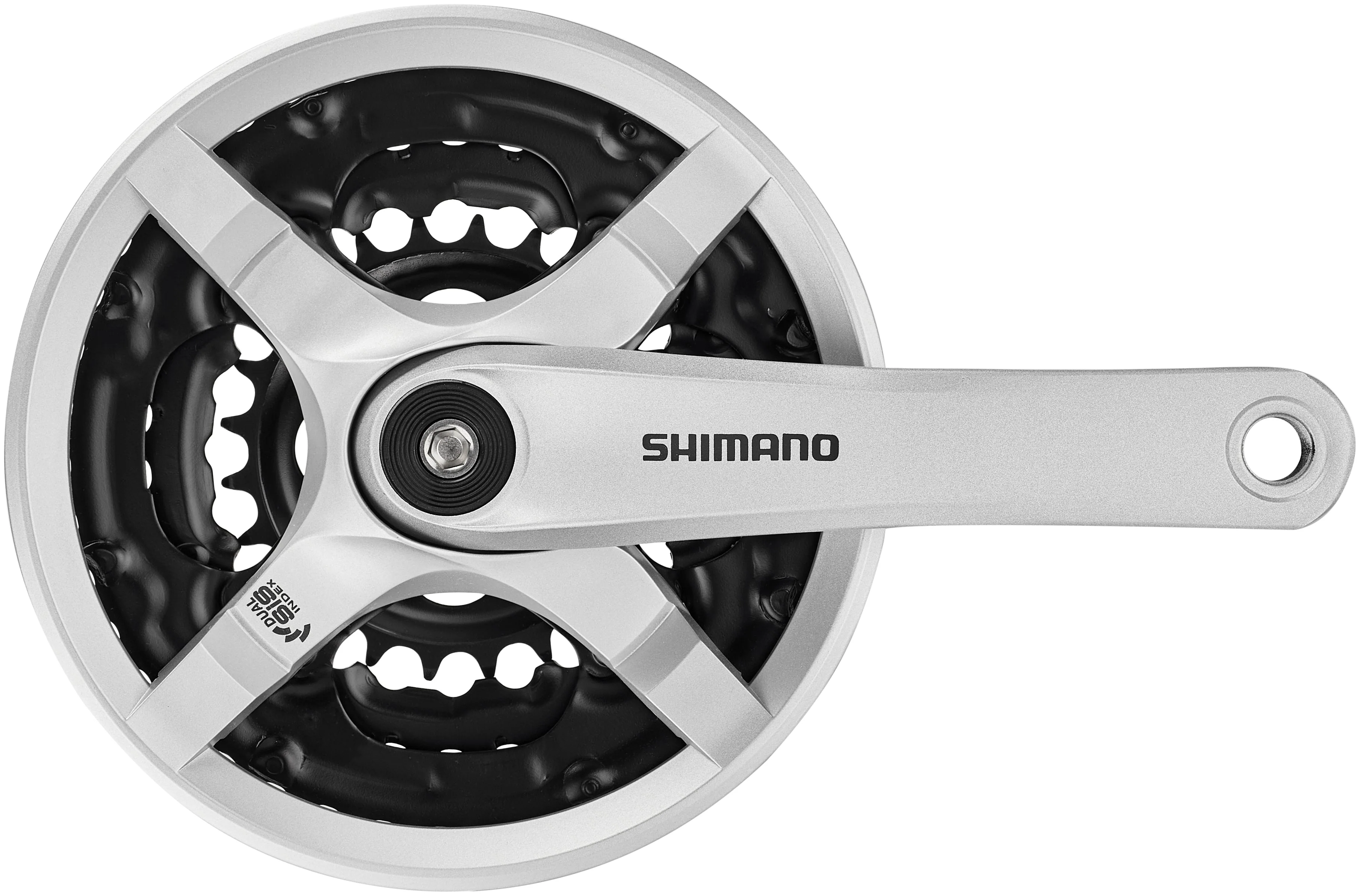 Shimano FC-TY501 Kurbelgarnitur 6/7/8-fach 42-34-24 Zähne mit Kettenschutzring silber - Image 5