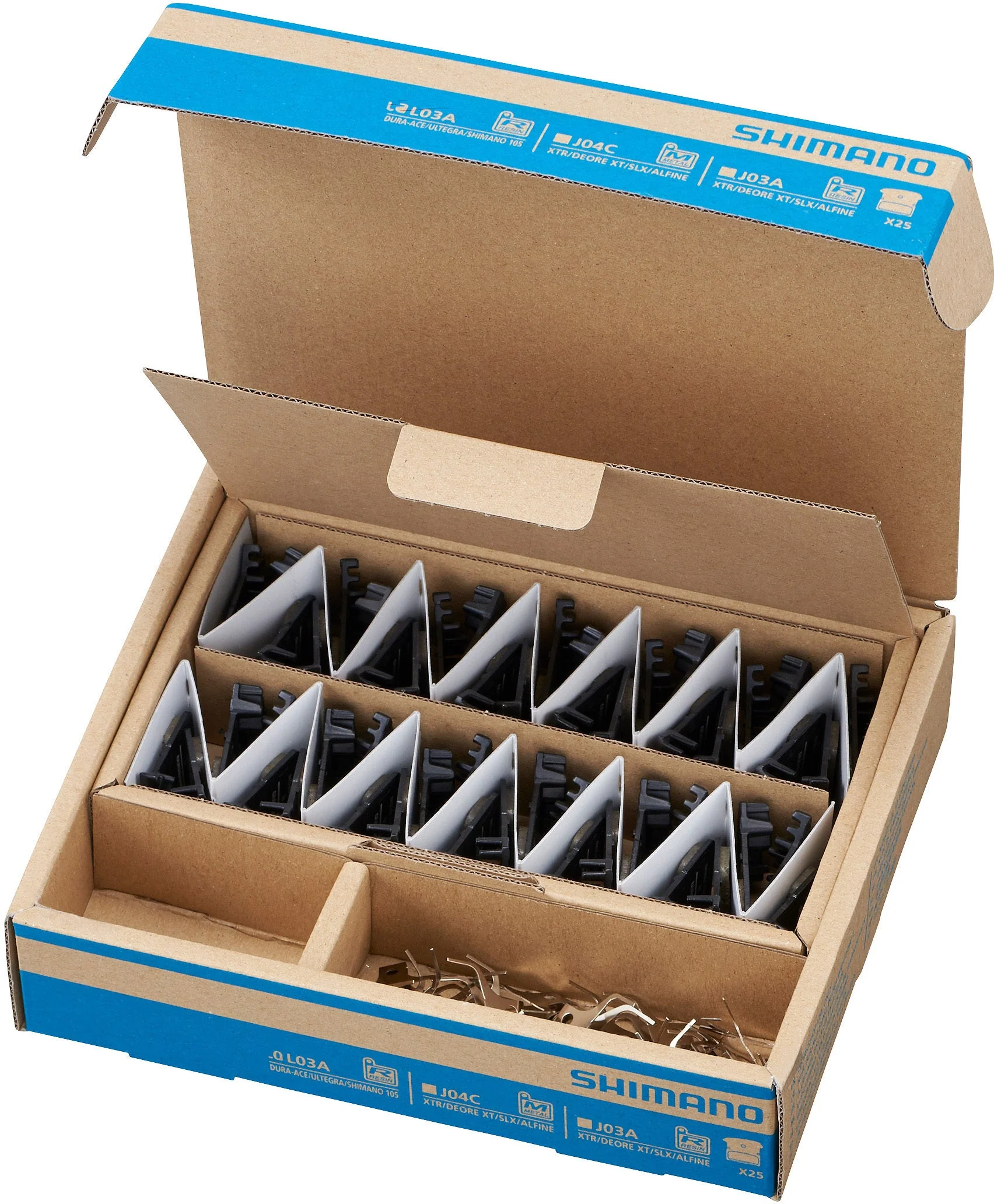 Shimano L05A-RF Resin Scheibenbremsbeläge mit Kühlrippen Dura Ace/Ultegra/105/Tiagra/GRX/Metrea 25 Paar - Image 3