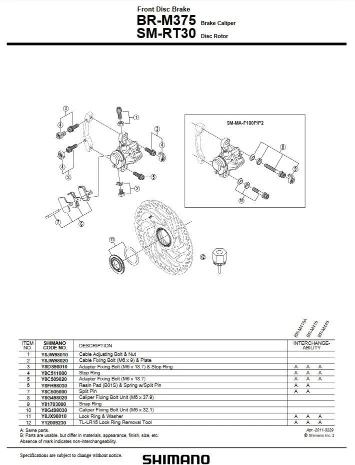 Shimano MTB BR-M375 Scheibenbremssattel schwarz - Image 3