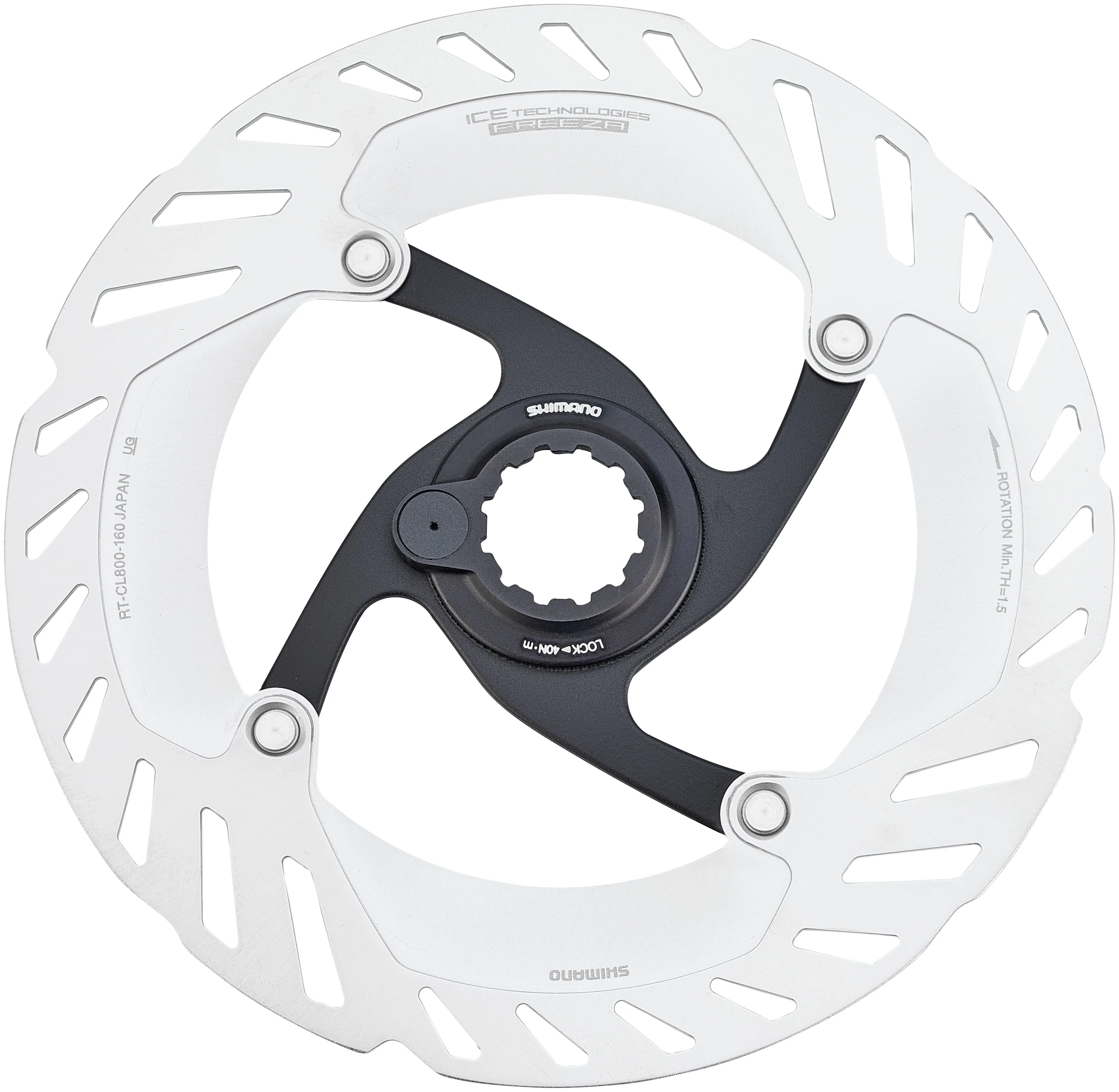 Shimano RT-CL800 Bremsscheibe CL mit Magnetischem Verschlussring 160mm silber