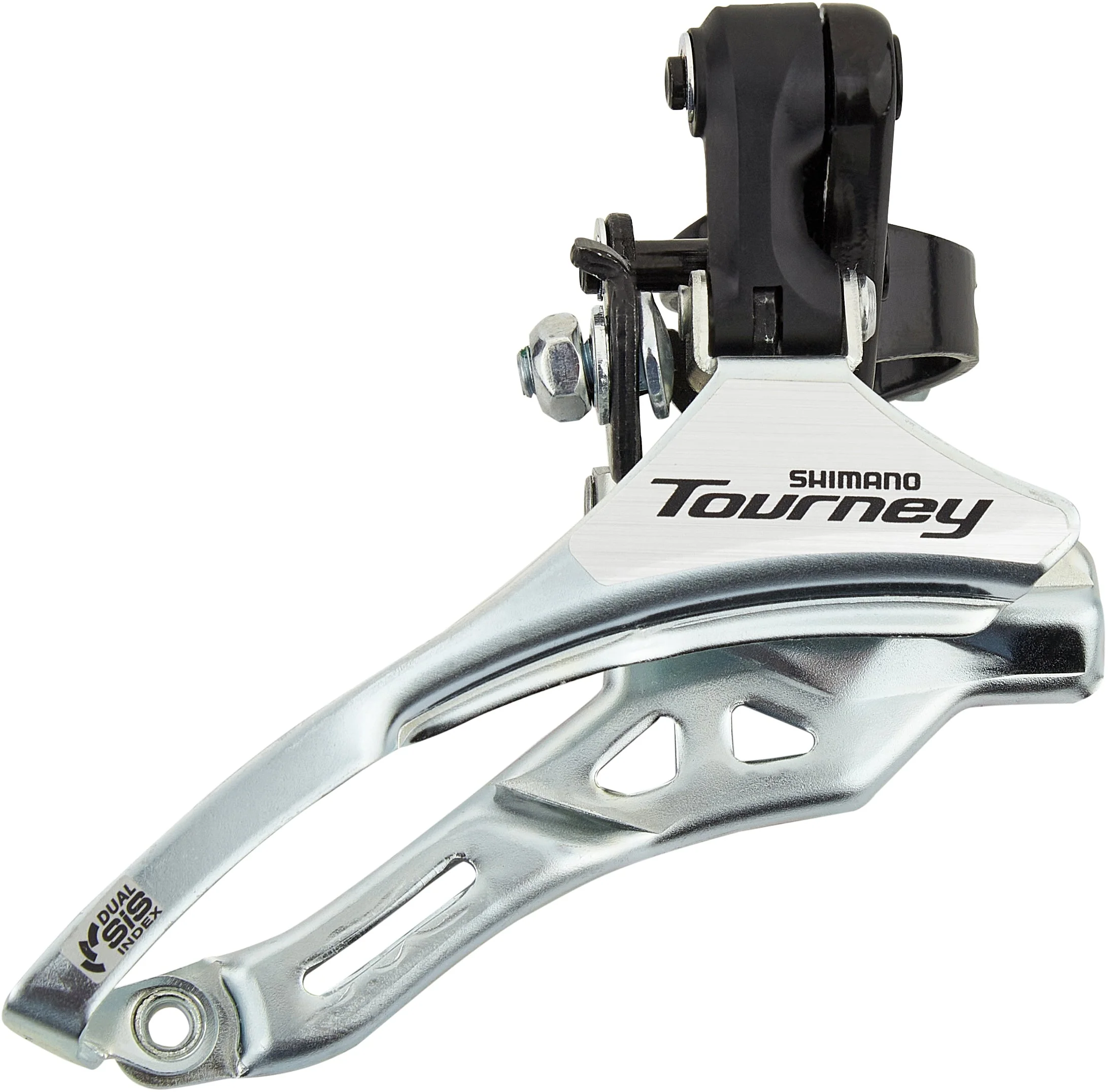 Shimano Tourney FD-TY300 Umwerfer Schelle Hoch 3x6-/7-fach Top Pull schwarz/silber - Image 2