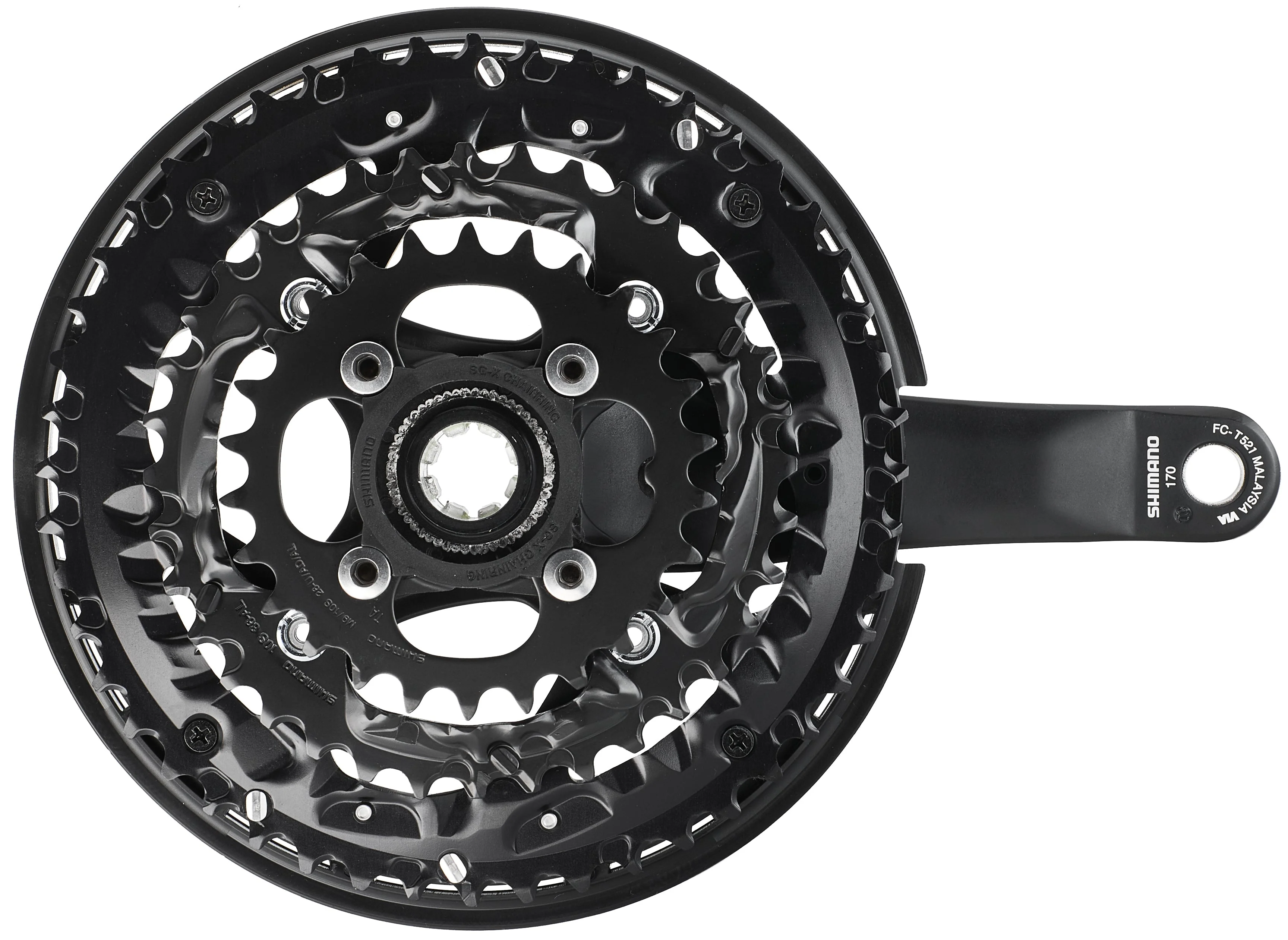 Shimano Trekking FC-T521 Octalink Kurbelgarnitur 3x10-fach 48-36-26 Zähne schwarz - Image 2
