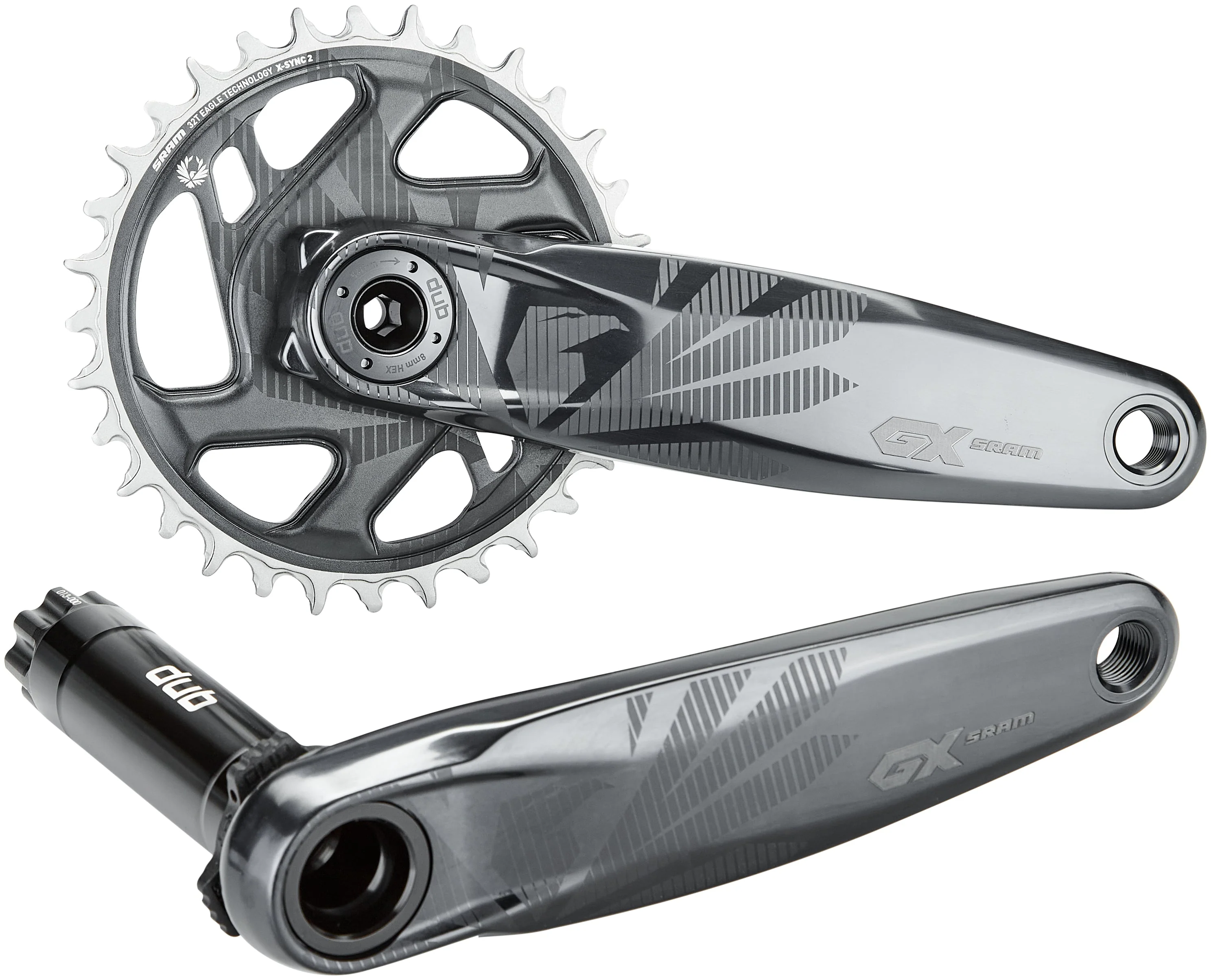SRAM GX Eagle Boost DUB Kurbelgarnitur 12-fach 32 ZĂ€hne DM grau
