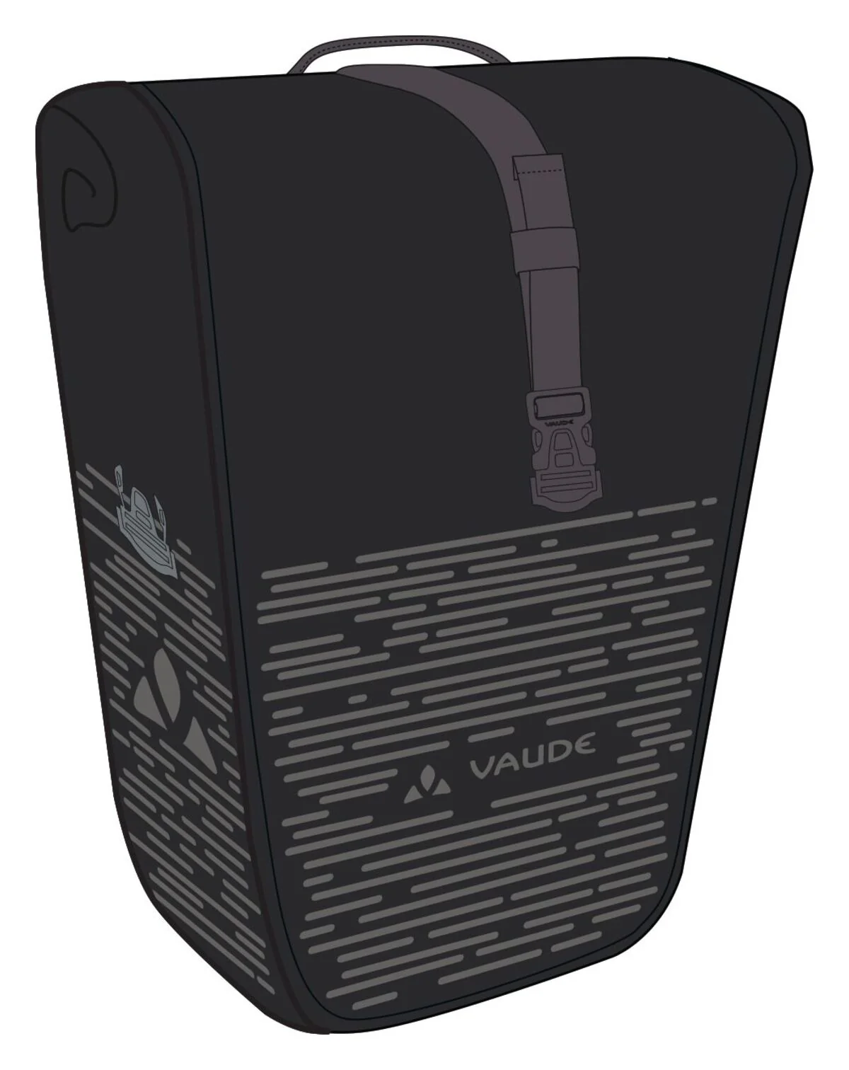 VAUDE Aqua Back Luminum II Hinterradtasche schwarz - Image 4