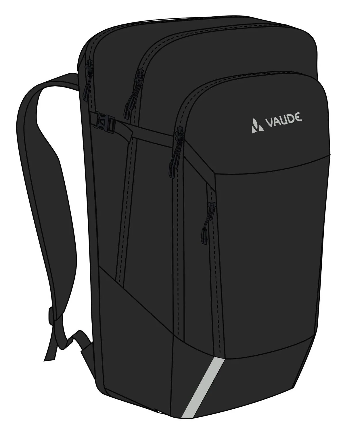 VAUDE Cycle 28 II 2in1 Fahrradtasche und -rucksack schwarz - Image 3
