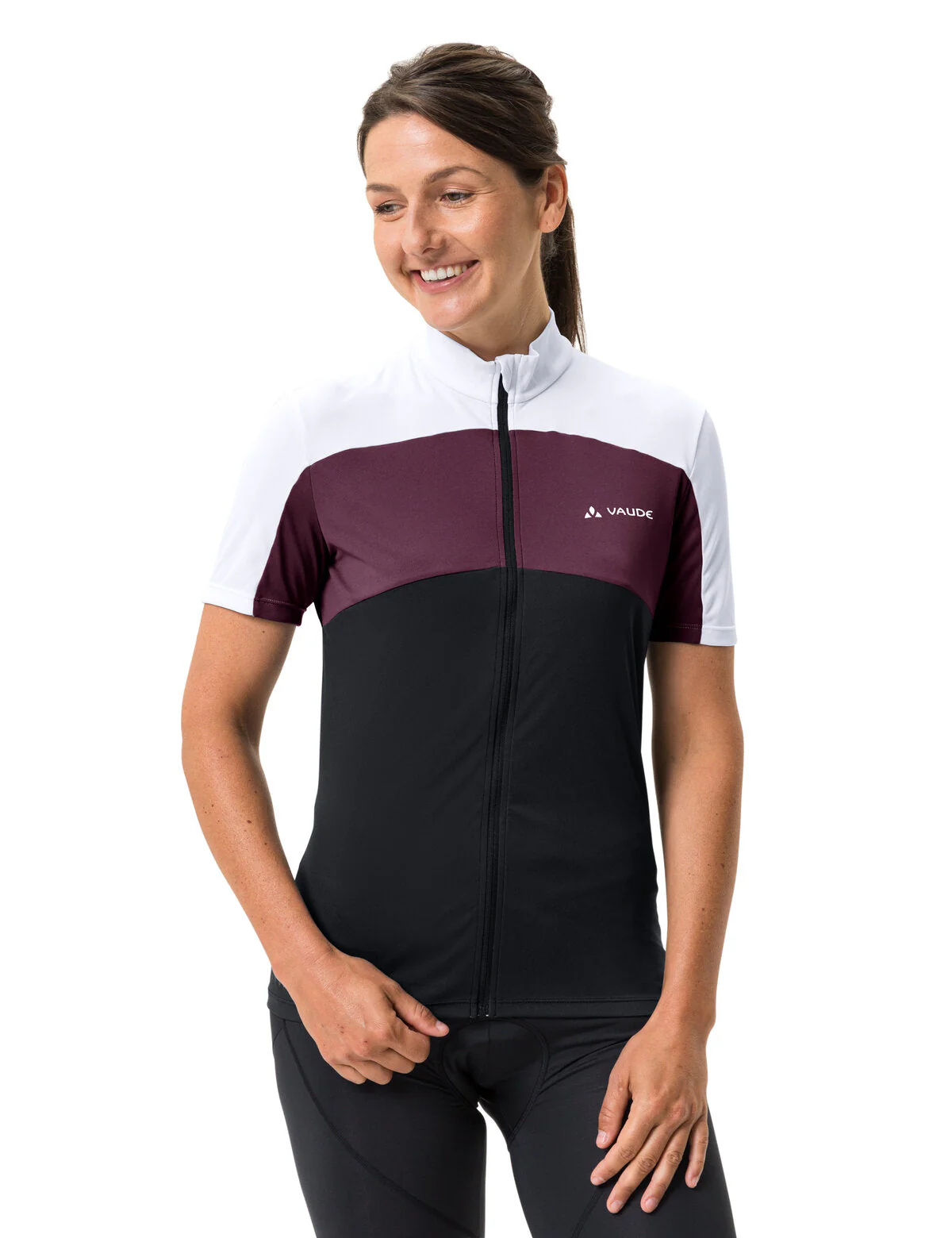 VAUDE Matera Kurzarm Full-Zip Trikot Damen schwarz/lila - Image 3