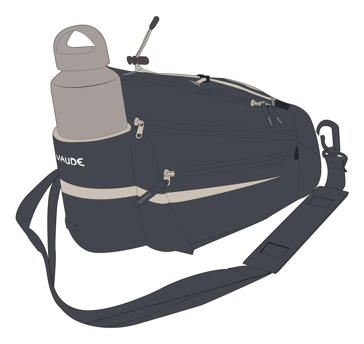 VAUDE Silkroad L Gepäckträgertasche schwarz - Image 3